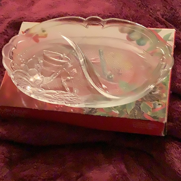 Mikasa Other - Mikasa crystal holiday bells divided relish dish 12” x 7”